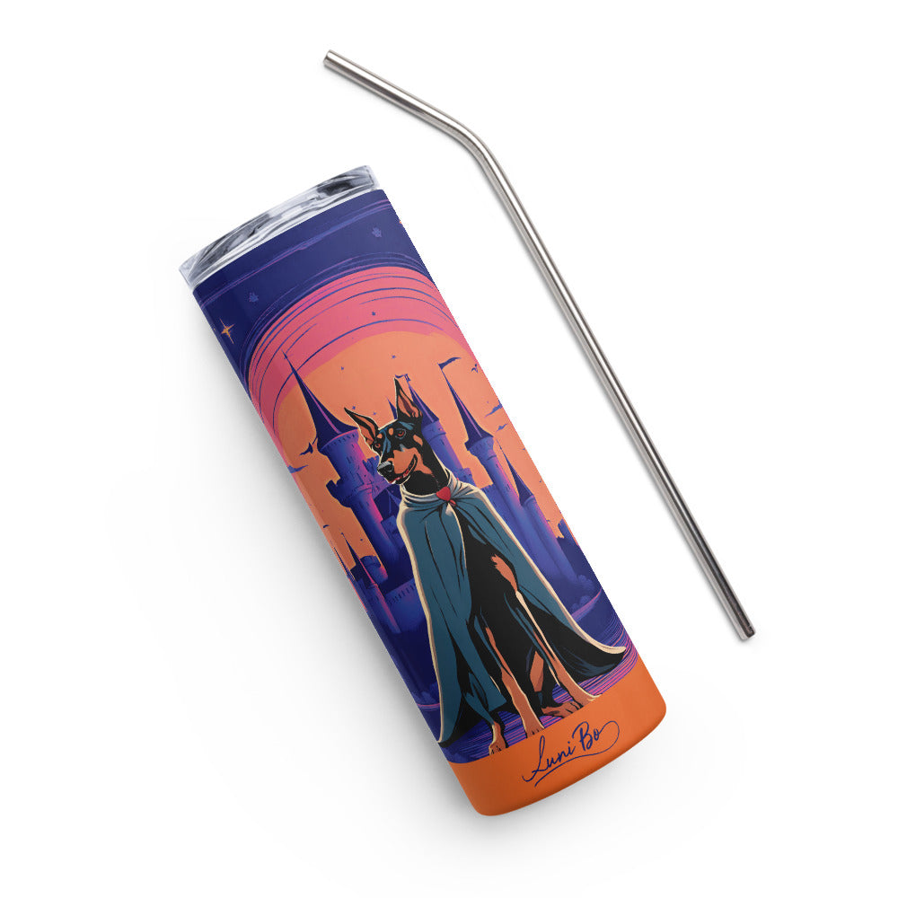 Stainless steel tumbler - Night of the Vampire Doberman