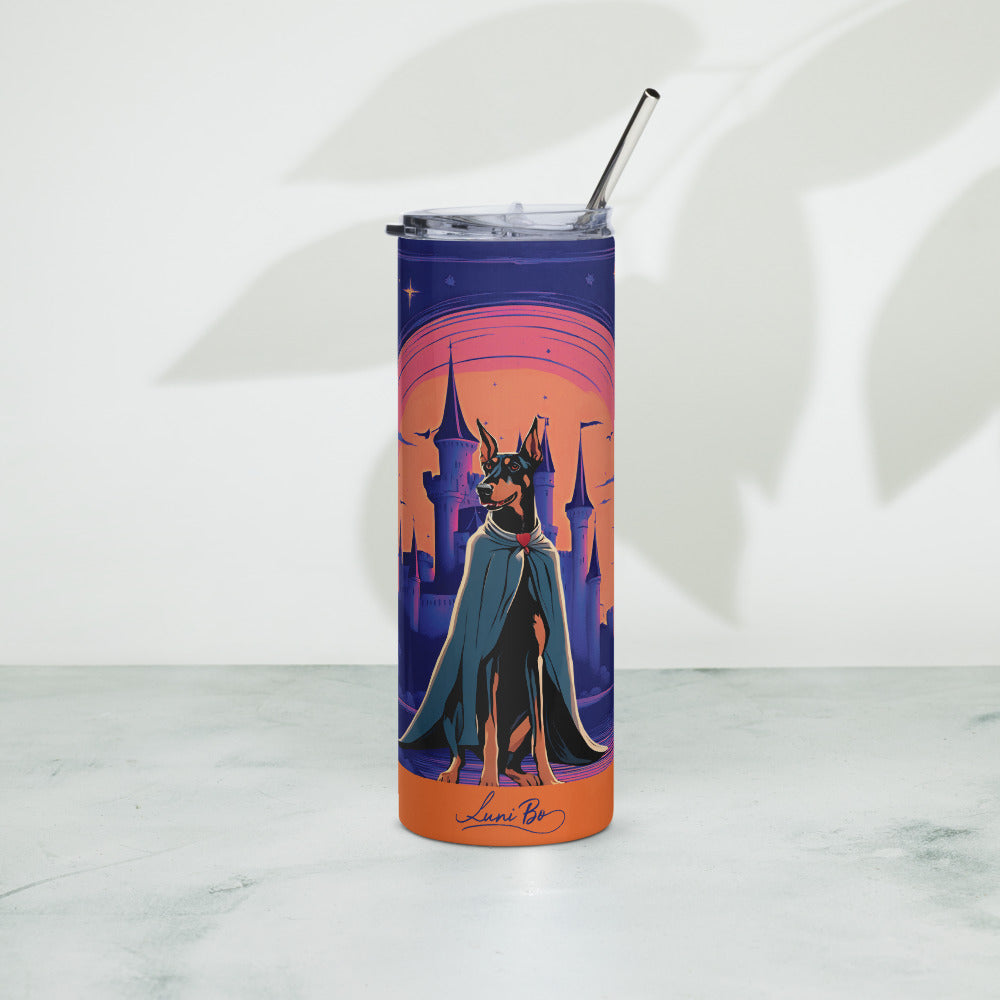 Stainless steel tumbler - Night of the Vampire Doberman