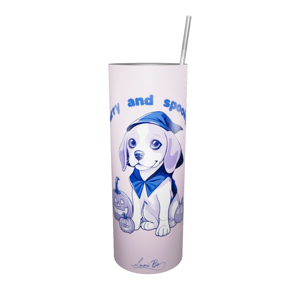 Stainless steel tumbler - Puppy Pumpkin Parade Color