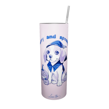 Stainless steel tumbler - Puppy Pumpkin Parade Color