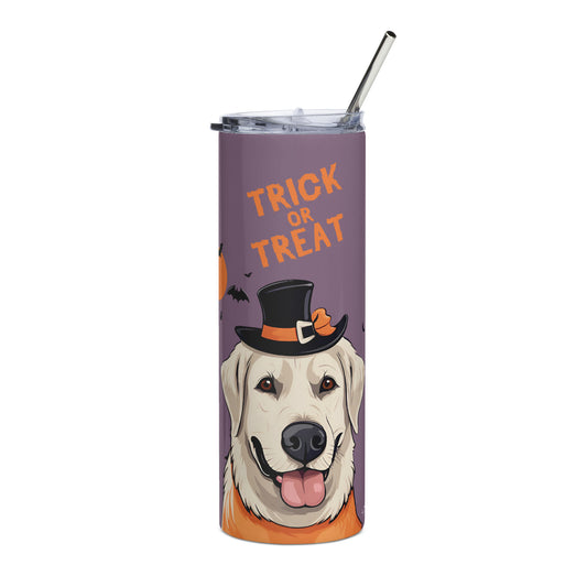 Stainless steel tumbler - Trick or Treat Halloween Dog