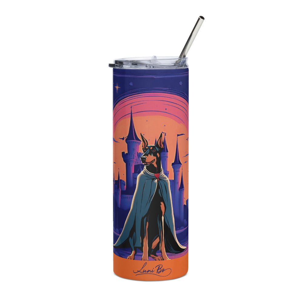 Stainless steel tumbler - Night of the Vampire Doberman