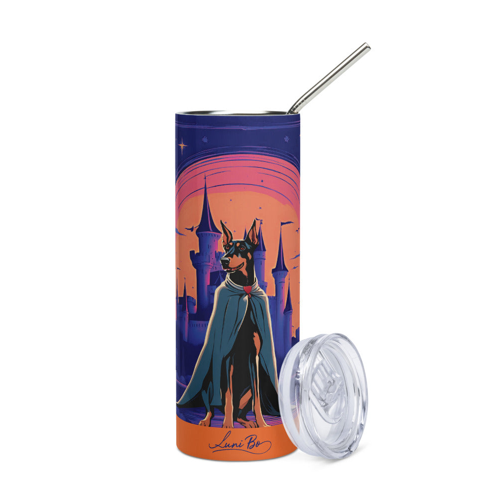 Stainless steel tumbler - Night of the Vampire Doberman