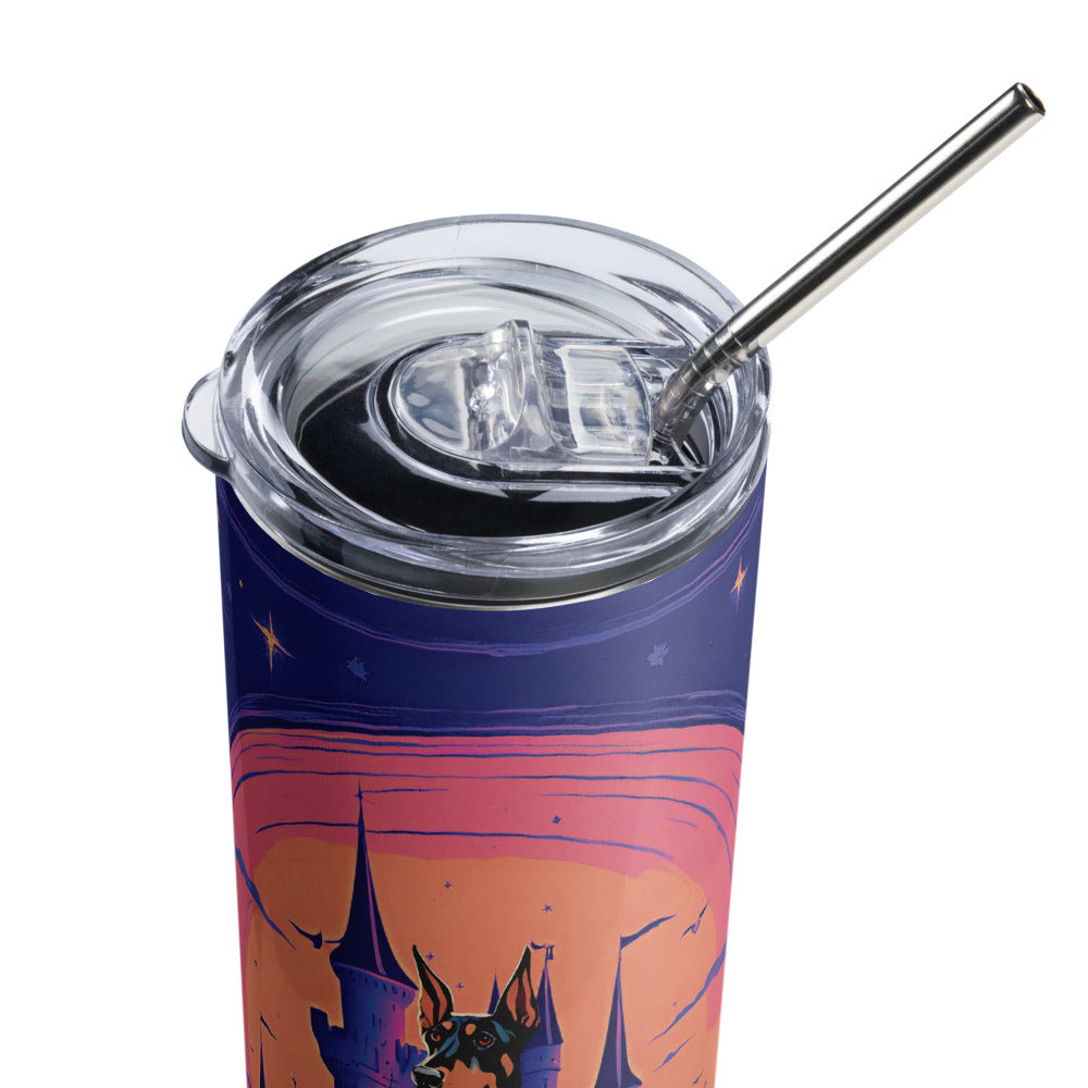 Stainless steel tumbler - Night of the Vampire Doberman